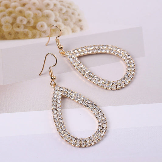 Single Water Drop Metal Alloy Earrings