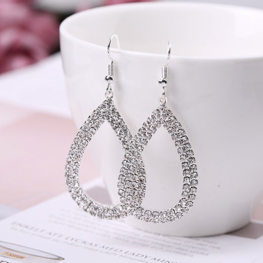 Single Water Drop Metal Alloy Earrings