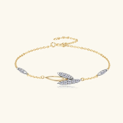 Whisper Petal Moissanite Bracelet in Sterling Silver