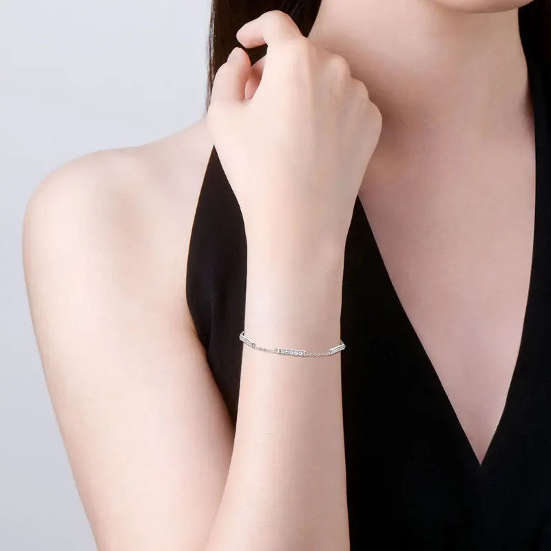 Radiant Bar Moissanite Chain Bracelet