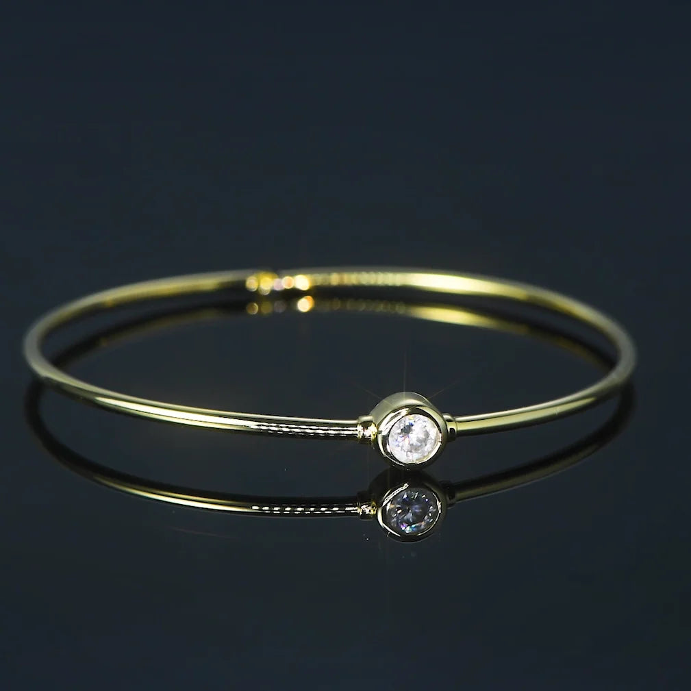 Aurelle Twinstone Moissanite Cuff Bangle
