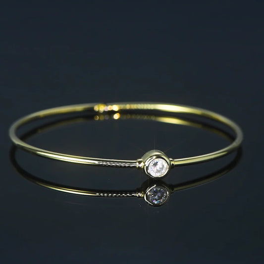 Aurelle Twinstone Moissanite Cuff Bangle