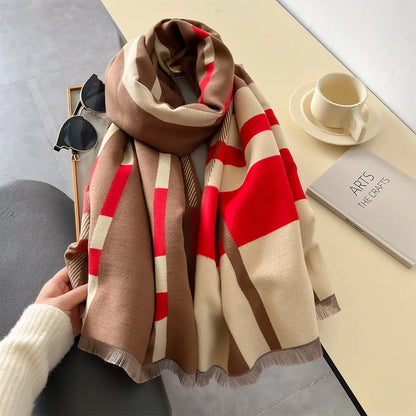 Valériane Luxe Striped Winter Shawl