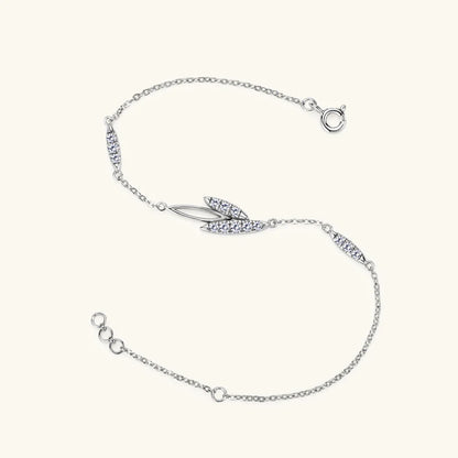 Whisper Petal Moissanite Bracelet in Sterling Silver