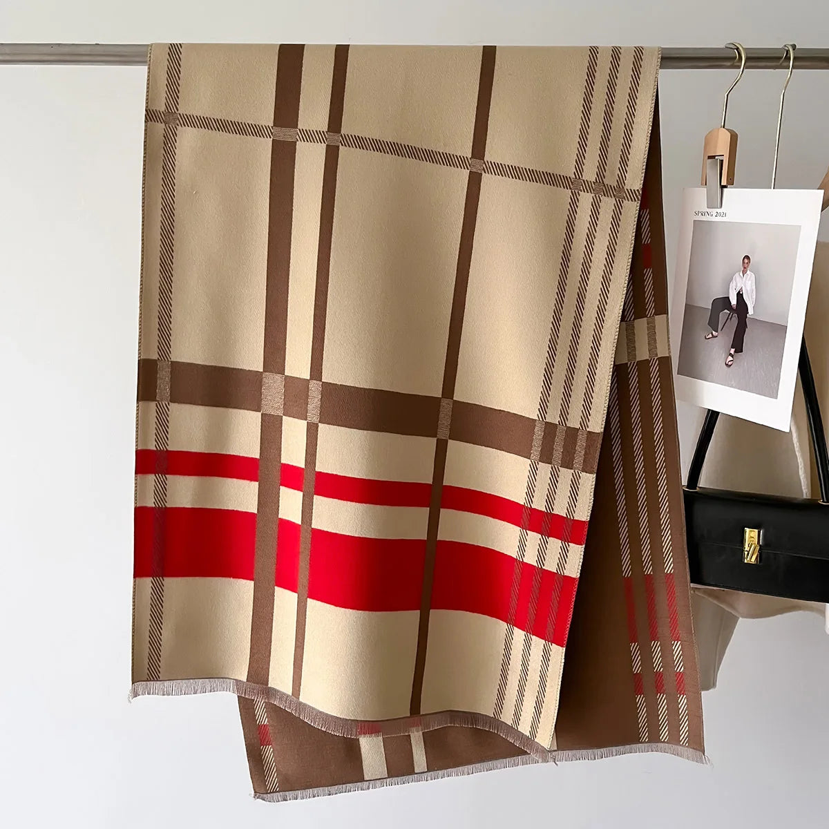 Valériane Luxe Striped Winter Shawl
