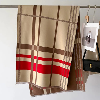 Valériane Luxe Striped Winter Shawl