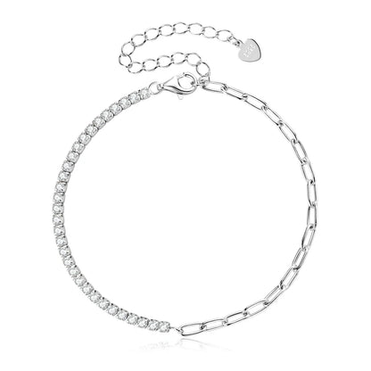 Sterling Moissanite Cuban Chain Bracelet