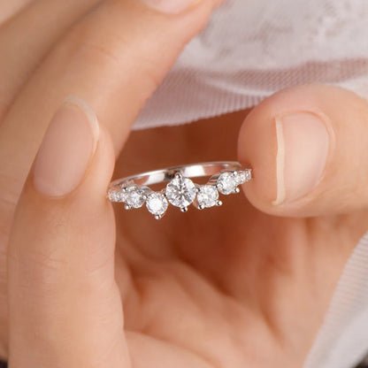 Velina Round-Cut Moissanite Promise Ring