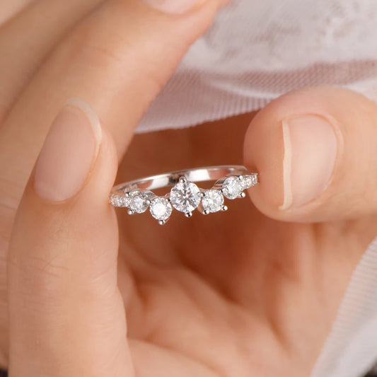 Velina Round-Cut Moissanite Promise Ring