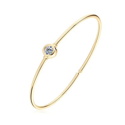 Aurelle Twinstone Moissanite Cuff Bangle