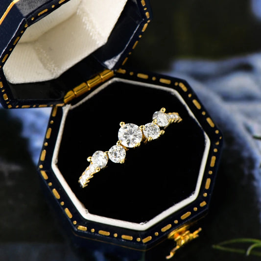 Velina Round-Cut Moissanite Promise Ring