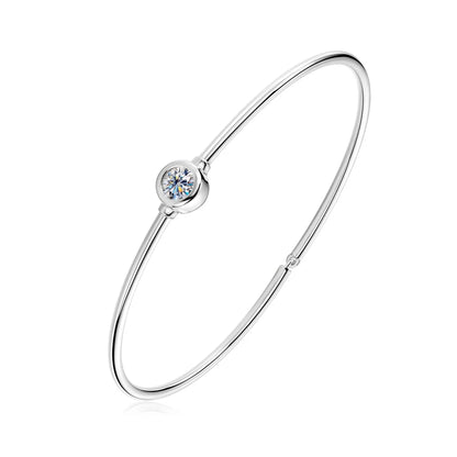 Aurelle Twinstone Moissanite Cuff Bangle