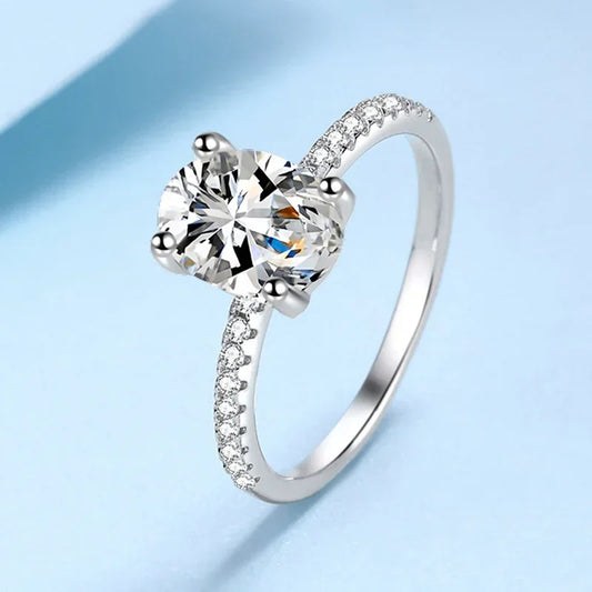 Moissanite Oval Statement Bridal Ring