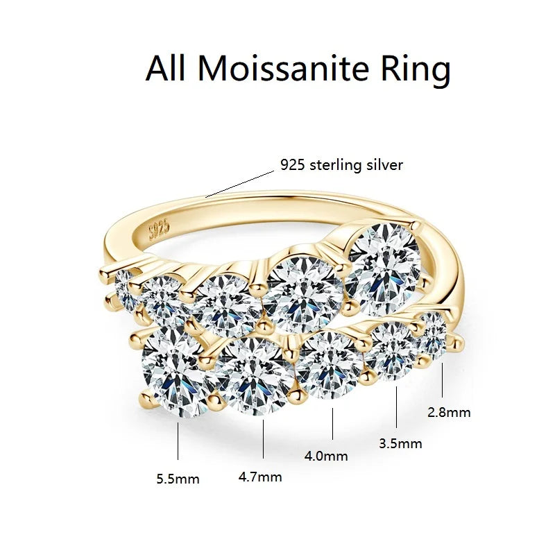 Marbella Twist Shank Moissanite Diamond Ring – 10 Stone Brilliance