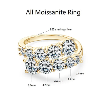 Marbella Twist Shank Moissanite Diamond Ring – 10 Stone Brilliance