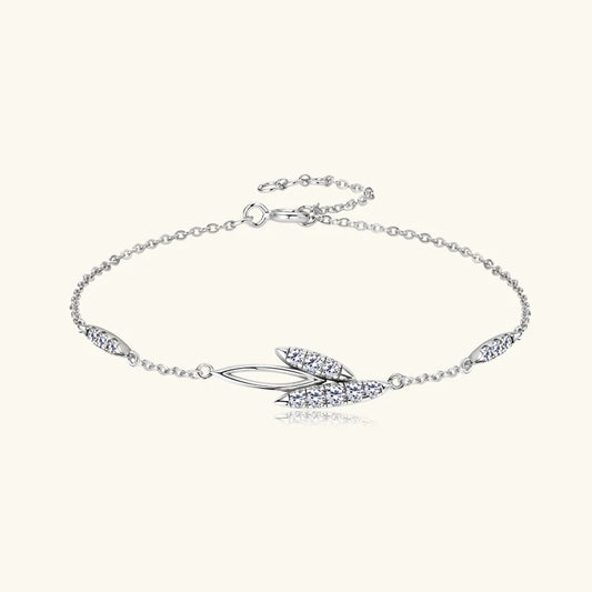 Whisper Petal Moissanite Bracelet in Sterling Silver