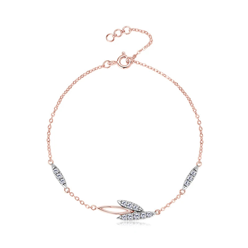 Whisper Petal Moissanite Bracelet in Sterling Silver