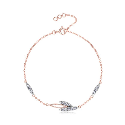 Whisper Petal Moissanite Bracelet in Sterling Silver