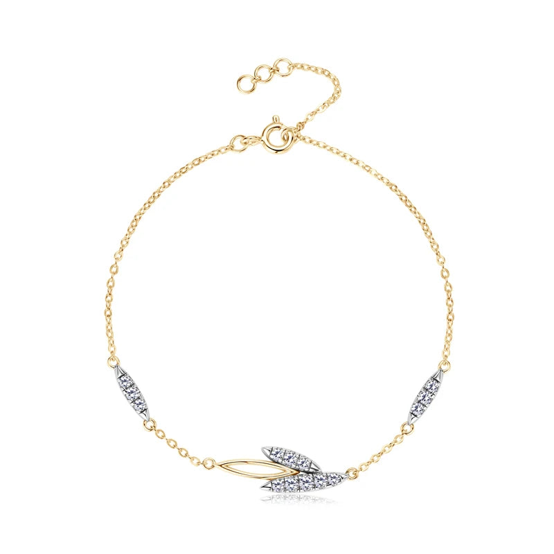 Whisper Petal Moissanite Bracelet in Sterling Silver