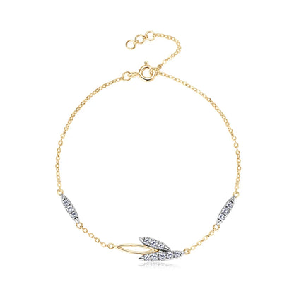 Whisper Petal Moissanite Bracelet in Sterling Silver