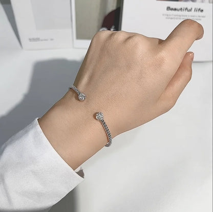 Lucent Embrace Dual Moissanite Bangle