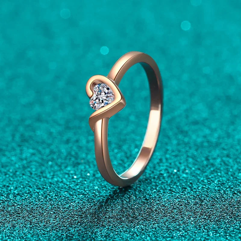 Heart Spark Moissanite Ring