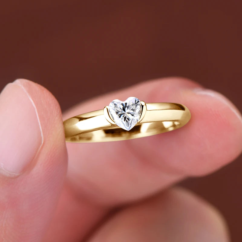 Elysia Heart Moissanite Engagement Ring