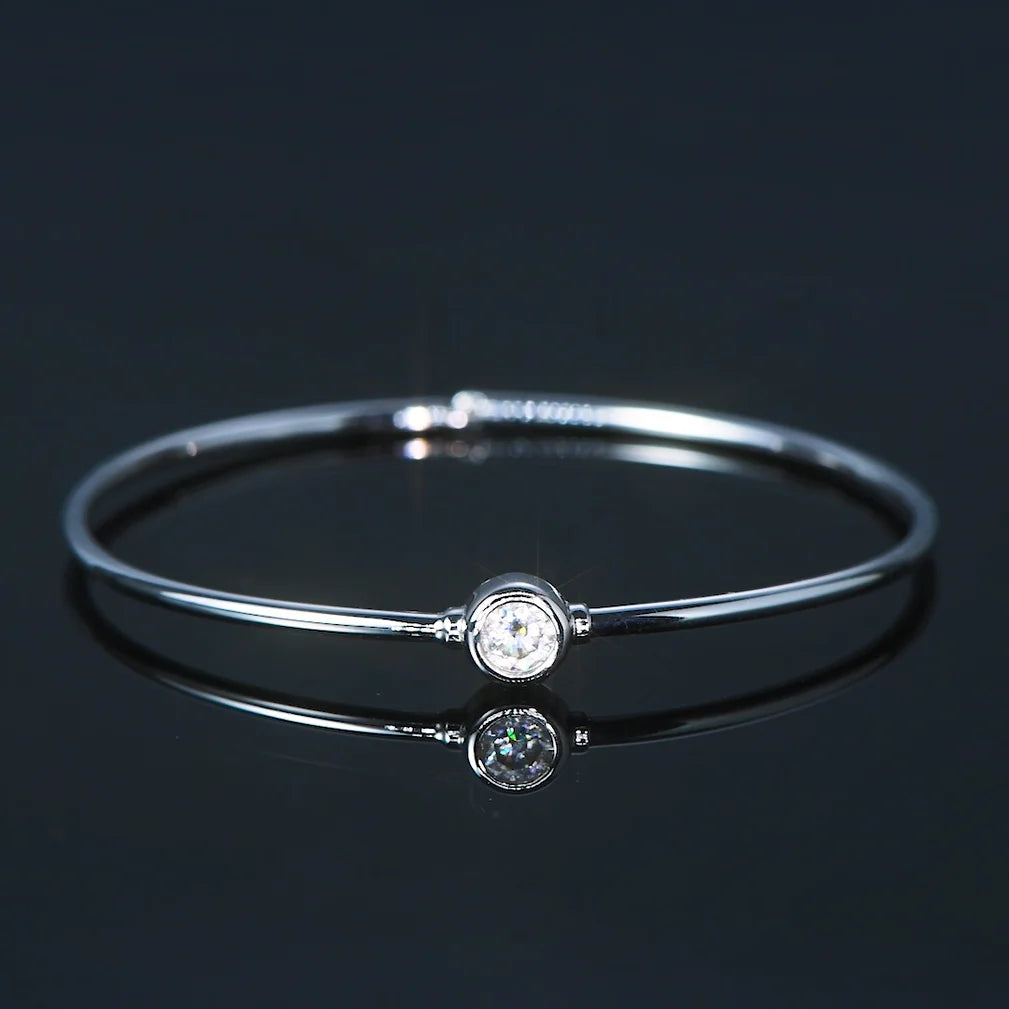Aurelle Twinstone Moissanite Cuff Bangle