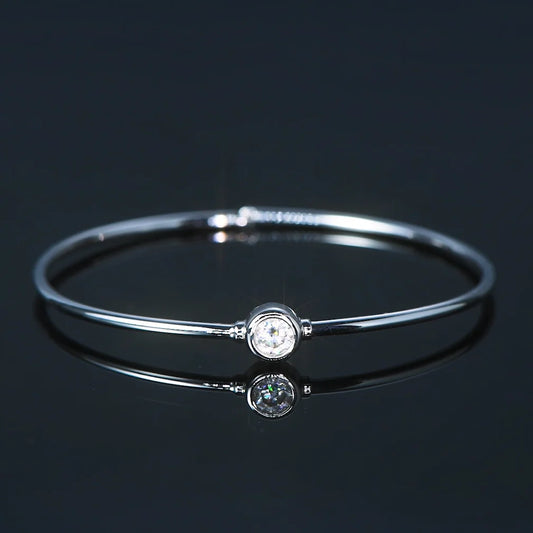 Aurelle Twinstone Moissanite Cuff Bangle