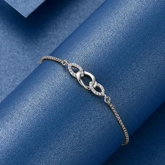 Moissanite Elegance Infinity Link Bracelet