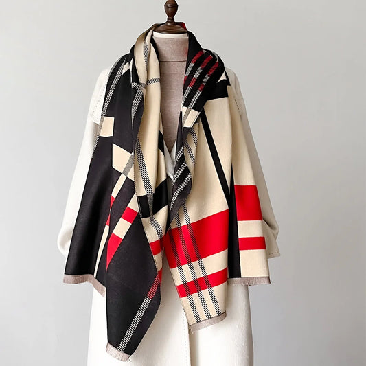 Valériane Luxe Striped Winter Shawl