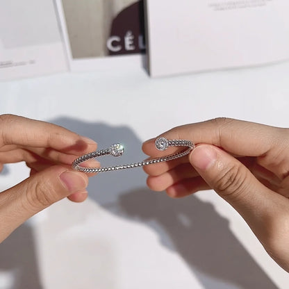 Lucent Embrace Dual Moissanite Bangle