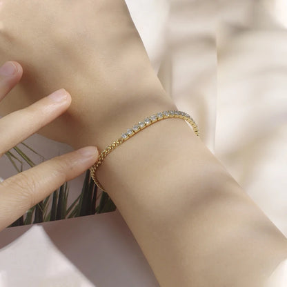 Sterling Moissanite Cuban Chain Bracelet