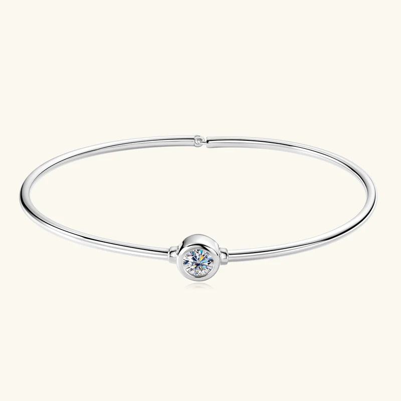 Aurelle Twinstone Moissanite Cuff Bangle