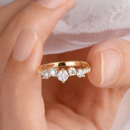 Velina Round-Cut Moissanite Promise Ring
