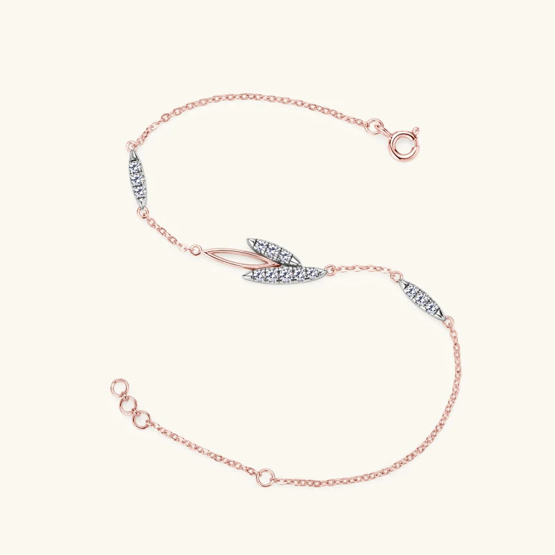 Whisper Petal Moissanite Bracelet in Sterling Silver