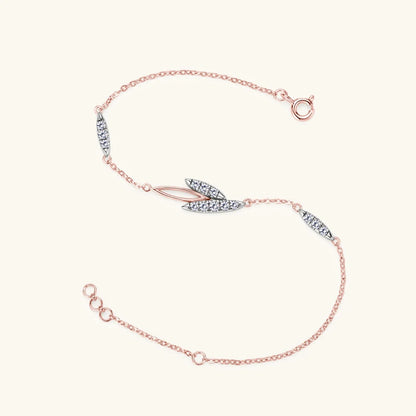 Whisper Petal Moissanite Bracelet in Sterling Silver