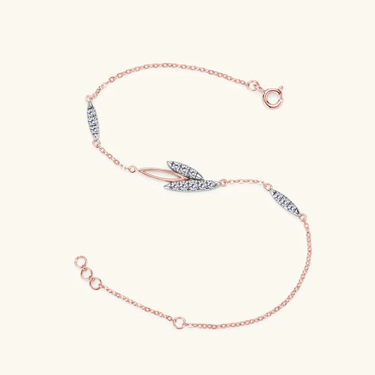 Whisper Petal Moissanite Bracelet in Sterling Silver
