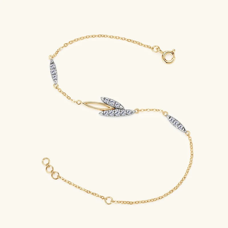 Whisper Petal Moissanite Bracelet in Sterling Silver