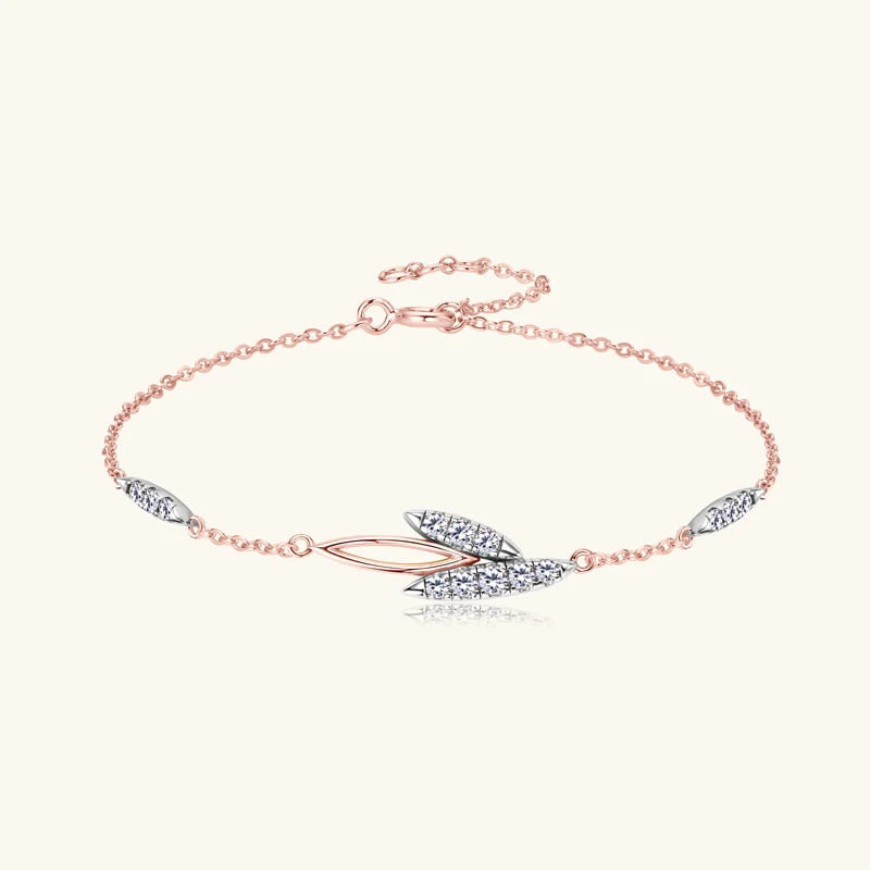 Whisper Petal Moissanite Bracelet in Sterling Silver