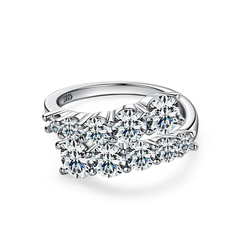 Marbella Twist Shank Moissanite Diamond Ring – 10 Stone Brilliance