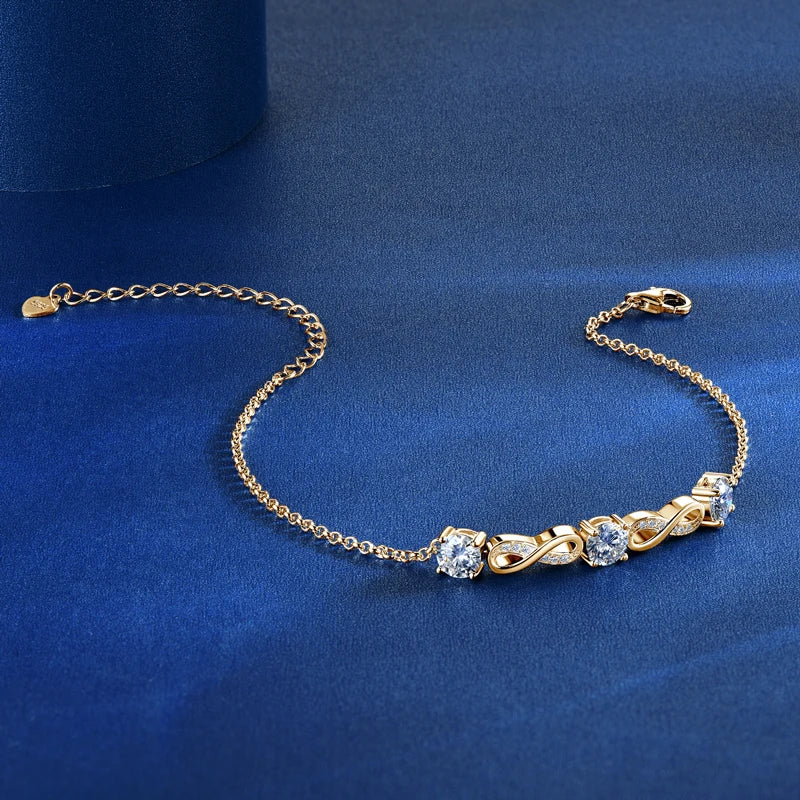 Radiant Embrace Infinity Moissanite Bracelet