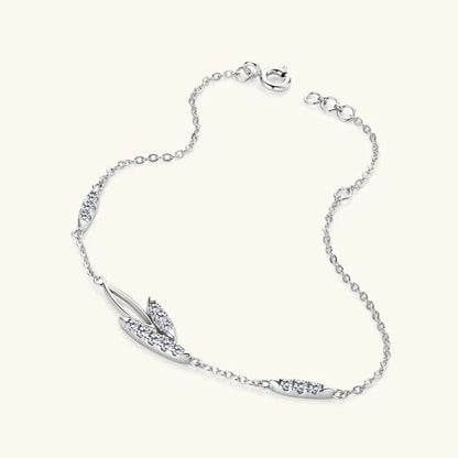 Whisper Petal Moissanite Bracelet in Sterling Silver