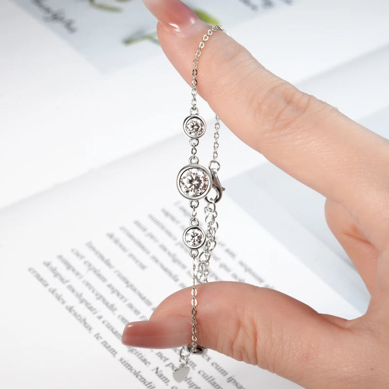 Infinity Radiance Triple Moissanite Bracelet