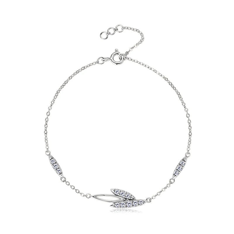 Whisper Petal Moissanite Bracelet in Sterling Silver