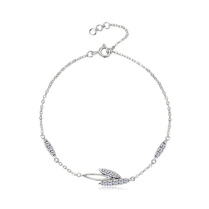 Whisper Petal Moissanite Bracelet in Sterling Silver