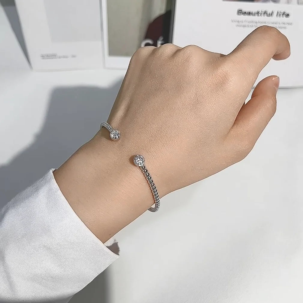 Lucent Embrace Dual Moissanite Bangle