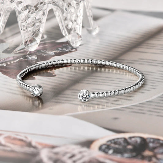 Lucent Embrace Dual Moissanite Bangle