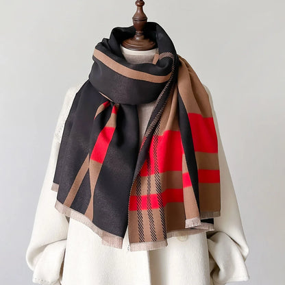 Valériane Luxe Striped Winter Shawl