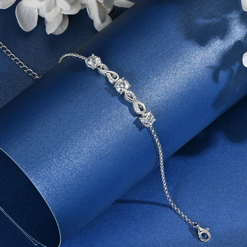 Radiant Embrace Infinity Moissanite Bracelet